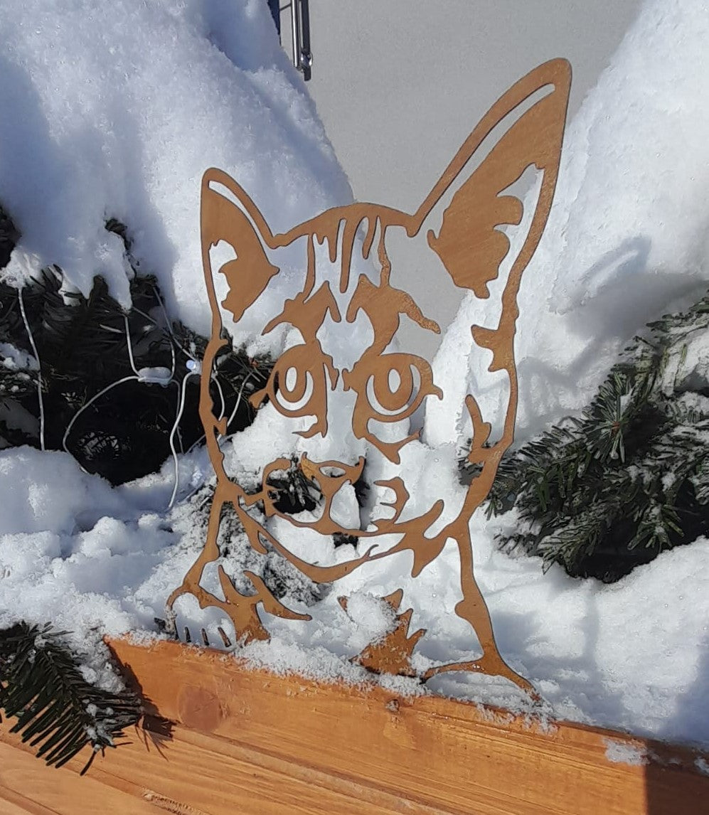 Rustic Steel Cat Garden Art – Handmade Metal Silhouette
