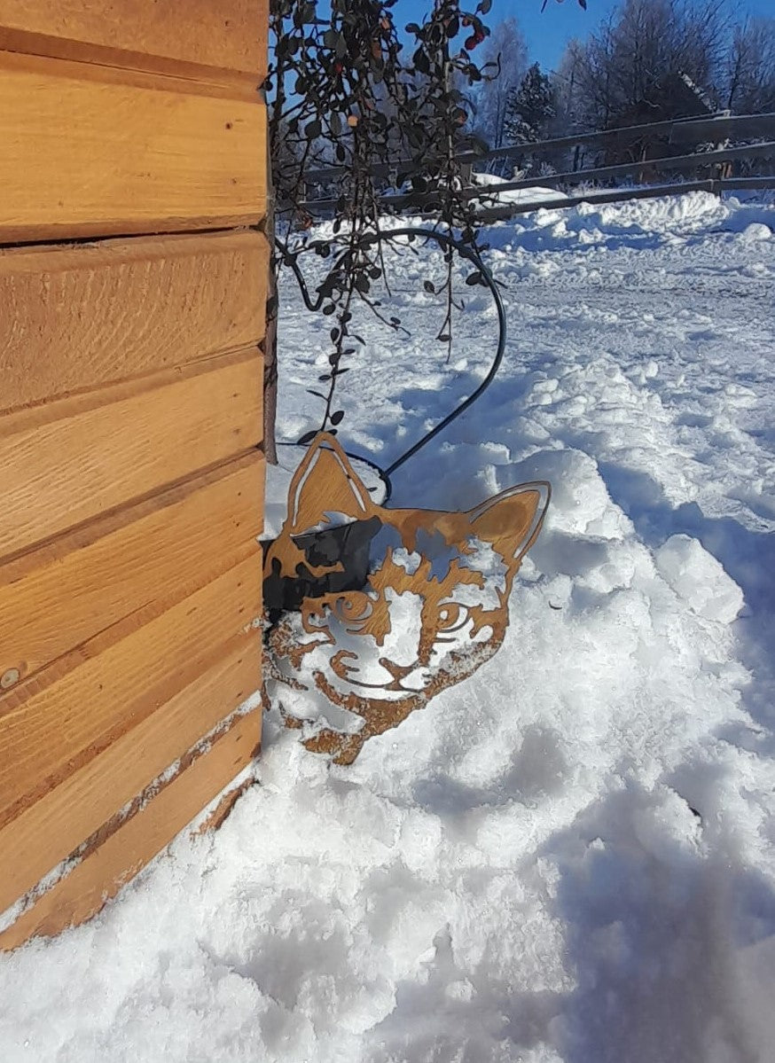 Rustic Steel Cat Garden Art – Handmade Metal Silhouette