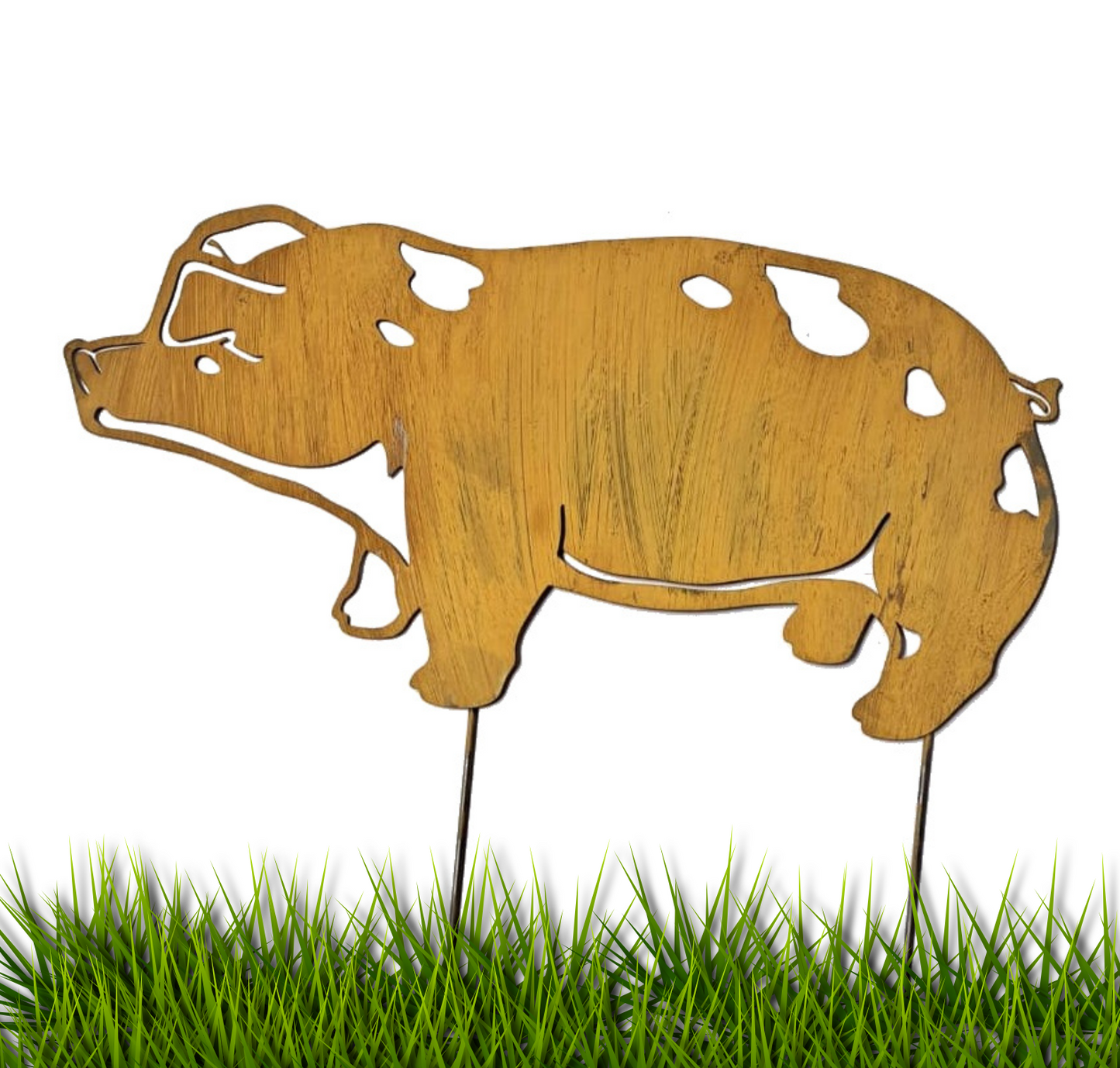 Rustic Metal Pig Garden Stake – Weathered Farmhouse Lawn Art